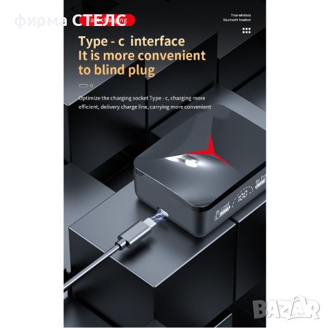 Геймърски слушалки STELS M90, True Wireless, IPX2, Bluetooth, Touch Control, Черен, снимка 13 - Безжични слушалки - 41515044