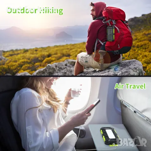  Преносимо слънчево зарядно с 3 изхода и 10 LED фенерчета, снимка 7 - Безжични зарядни - 50106526