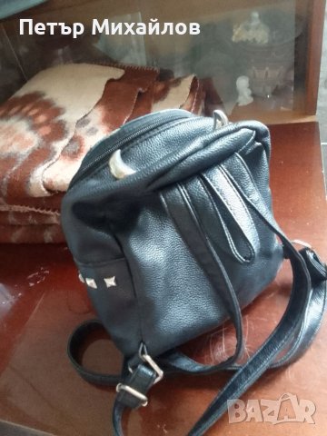 Кожена дамска раничка с рогца, снимка 3 - Чанти - 41423602