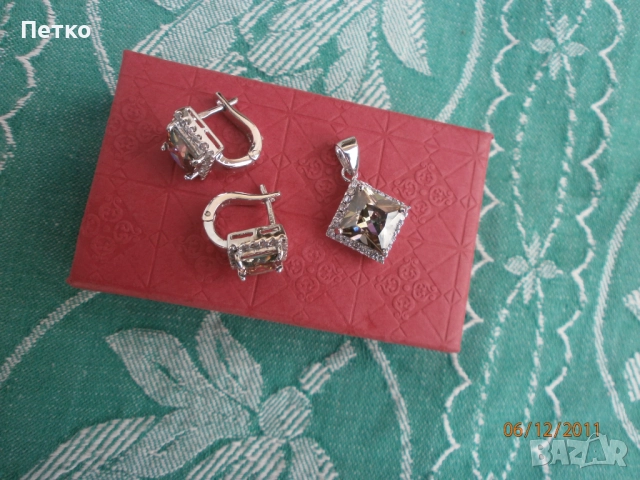 Рядък  комплект майсторска изработка маркировка  на  трите 925, снимка 2 - Антикварни и старинни предмети - 52605183