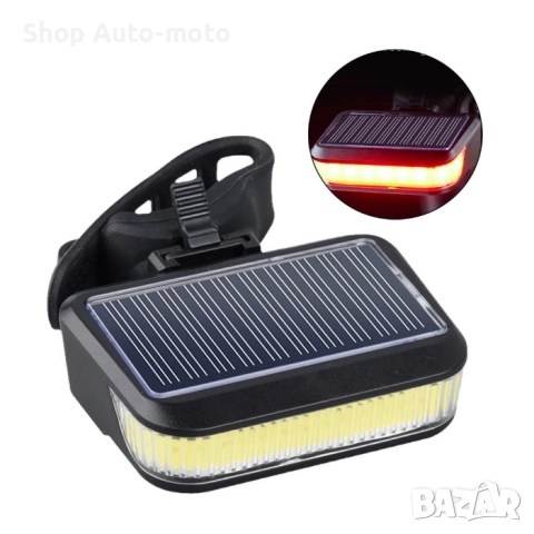 LED светлина за велосипед Automat, 2 в 1, Соларен фар или стоп, USB, снимка 8 - Аксесоари за велосипеди - 51554912