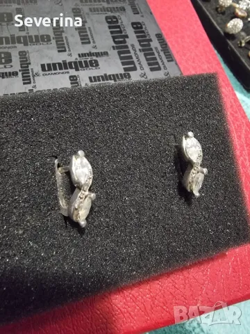 Сребърни, като нови обеци английско закопчаване , снимка 5 - Обеци - 49040862