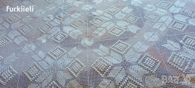 Ръчно плетено покривало за легло, снимка 7 - Покривки за легло - 41410841