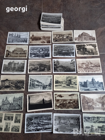 стари черно-бели пощенски картички Прага