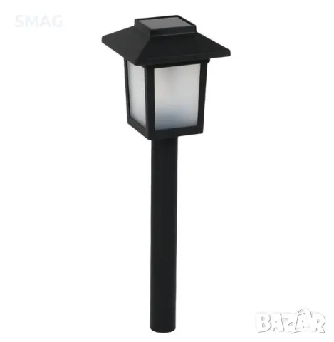 LED слънчев фенер соларна лампа с пламък ефект пластмаса квадрат черен 25 см S_1190492, снимка 2 - Соларни лампи - 49905063