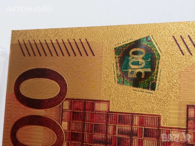 Позлатена с 24 карата злато банкнота със сертификат , снимка 5 - Нумизматика и бонистика - 51339803