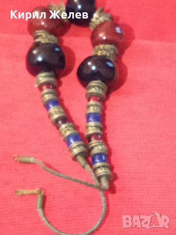 СТАРИННО КОЛИЕ БРОНЗ и МУРАНО ВЕНЕЦИАНСКО СТЪКЛО УНИКАЛНА РЪЧНА ИЗРАБОТКА 4001, снимка 4 - Колиета, медальони, синджири - 29637436