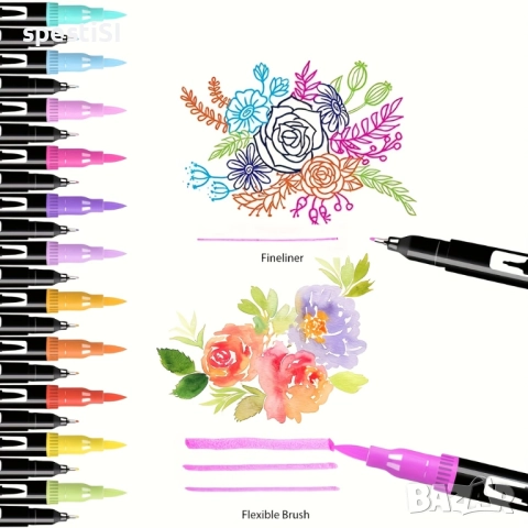 Професионален Комплект Двустранни Маркери за Рисуване – Dual Brush Писалки в Калъф - КОД 4735, снимка 6 - Рисуване и оцветяване - 52530756