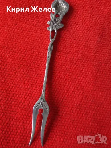 СТАРА НЕМСКА ФЛОРАЛНА КОЛЕКЦИОНЕРСКА ДЕСЕРТНА СРЕБЪРНА ВИЛИЧКА СРЕБРО 800 ПРОБА 42990, снимка 17 - Колекции - 44372872