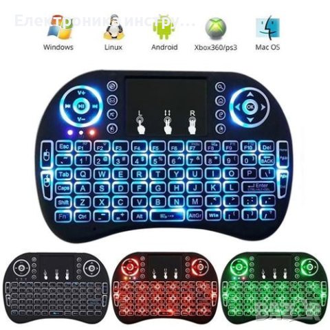 Мини безжична клавиатура с тъчпад и подсветка mini keyboard, снимка 2 - Клавиатури и мишки - 39301013