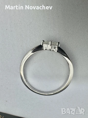 Сребърен пръстен с мойсанит (Диамант) 0.4 карата, снимка 5 - Пръстени - 50813877