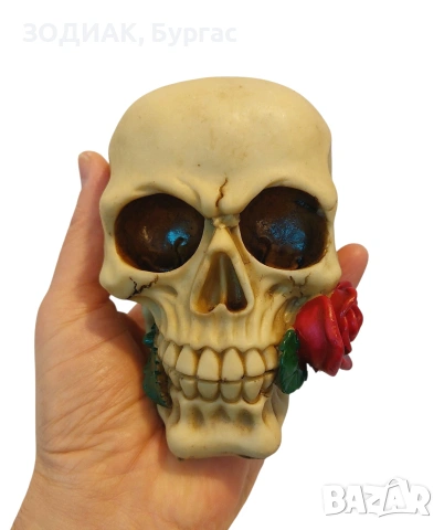 Стауетка Череп с Роза, снимка 2 - Декорация за дома - 53624415