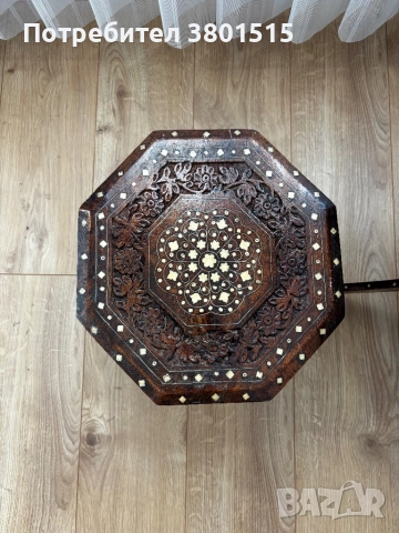 Масички с дърворезба и камъни, снимка 2 - Маси - 51531631