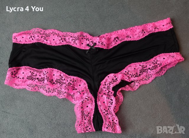 M/L луксозни черни бразилиани с розова дантела , снимка 10 - Бельо - 42371392