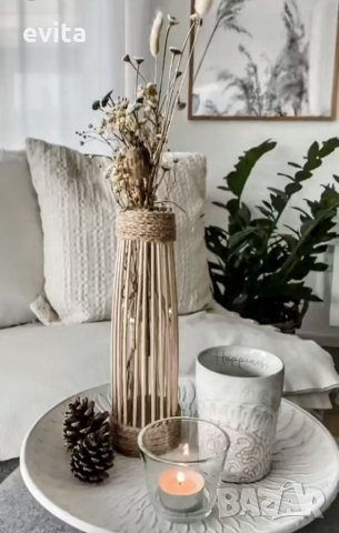 Колоритни вази от стъкло и дърво!, снимка 2 - Вази - 35788090