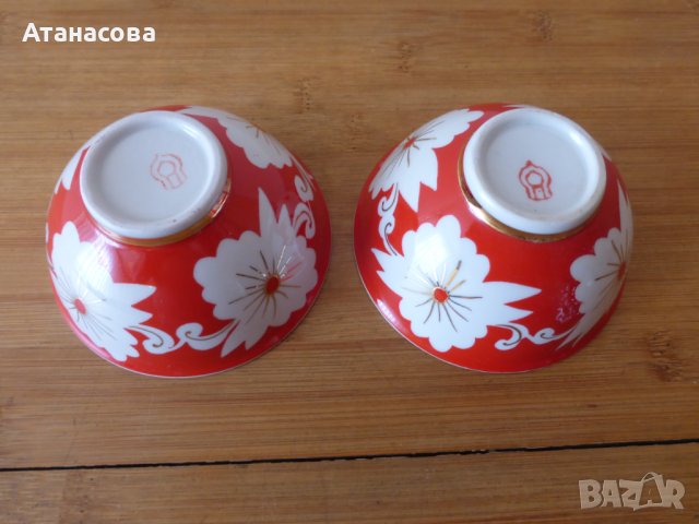 Украински порцеланови купички купи чаши за чай 2 бр 1986 г, снимка 5 - Чаши - 44202830