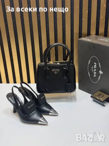 Prada Елегантни Дамски Обувки На Ток И С Метално Връхче И Каишка На Петата Код SEM-536, снимка 4 - Дамски обувки на ток - 55874356