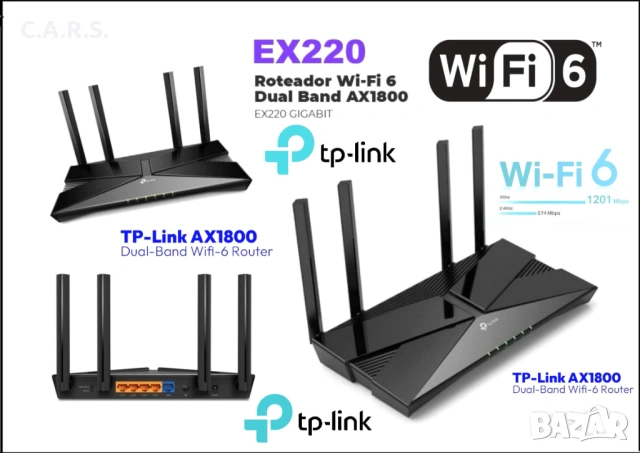 TP-Link EX220 AX1800 Wi-Fi 6 Dual Band Gigabit Router 