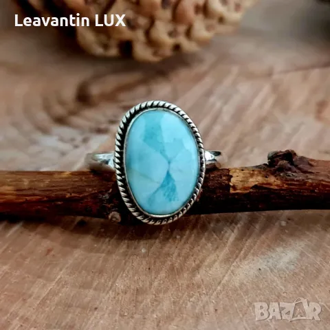 🩵Сребърен пръстен с Ларимар - 5683
, снимка 1