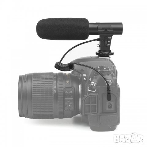 Стерео микрофон за камера фотоапарат, DSLR, NIKON, CANON, SONY, професионален кондензаторен микрофон, снимка 3 - Чанти, стативи, аксесоари - 33997425