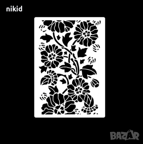 Цветя гербери с листа шаблон стенсил спрей за торта украса декорация Scrapbooking, снимка 3 - Други - 36502416