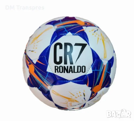 Футболна Топка на CR7 Роналдо 2025г Синя Звезда Размер 5, Шита