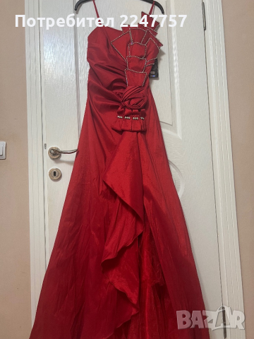 Нова дълга официална червена рокля размер S