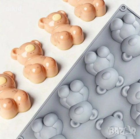 8 мечета мече силиконов молд форма фондан шоколад гипс кексчета сапун , снимка 2 - Форми - 52701821