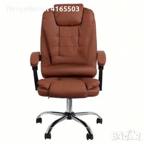 Ергономичен офис стол с лумбална опора от еко кожа – комфорт за дълги часове без болки, снимка 3 - Столове - 53063947