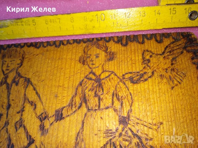 СТАРА ДВУСТРАННО ПИРОГРАФИРАНА ПРИКАЗНА РИСУНКА ХЕНЗЕЛ и ГРЕТЕЛ / ПЕПЕЛЯШКА ДЪРВЕНО АРТ ПАНО 42828, снимка 5 - Картини - 44220585