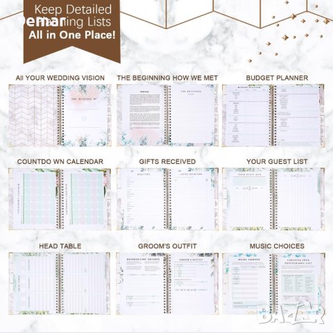 Книга за сватбен план и органайзер за булка, снимка 7 - Други - 41867761