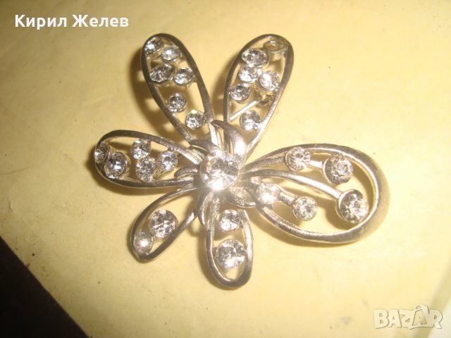 ПОСРЕБРЕНА АРТ НУВО БРОШКА ЦВЕТЕ с ФАСЕТИРАНИ ИСКРЯЩИ ЦИРКОНИ 23770, снимка 11 - Други - 33846790