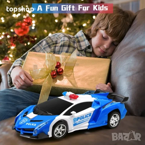 Трансформираща се играчка кола робот, дистанционно, зареждаема батерия USB type A, снимка 7 - Коли, камиони, мотори, писти - 50525541