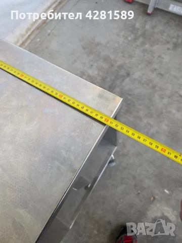 Немска спомагателна масичка от неръждаема стомана с място за чували за брашно, снимка 6 - Други машини и части - 53654922