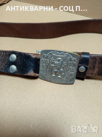 Соц Стар Офицерски Колан Естествена Кожа., снимка 3 - Антикварни и старинни предмети - 50659497