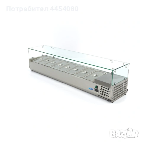 Охлаждаща витрина за съставки 180 см с място за 8 GN 1/3, снимка 3 - Обзавеждане на кухня - 53197423