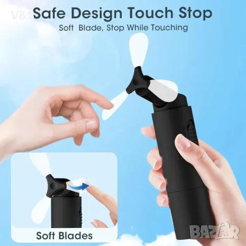 Преносим USB акумулаторен ръчен вентилатор с акумулаторна батерия,розов и черен, снимка 13 - Вентилатори - 48245082