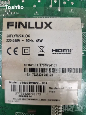 FINLUX 28FLYR274LOC 17MB97 23335218 17IPS61-4 VES275WNVX-N04 , снимка 4 - Части и Платки - 48814212