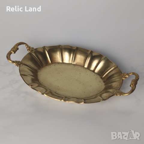 Малък месингов поднос / табла, снимка 2 - Антикварни и старинни предмети - 44681332