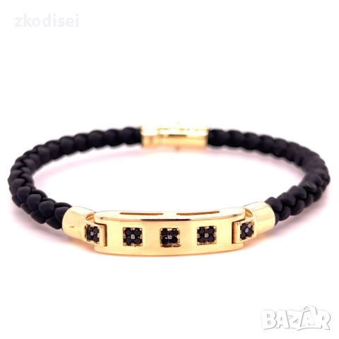 Златна гривна с кожа 8,0гр. 20,0см. 14кр. проба:585 модел:33758-4