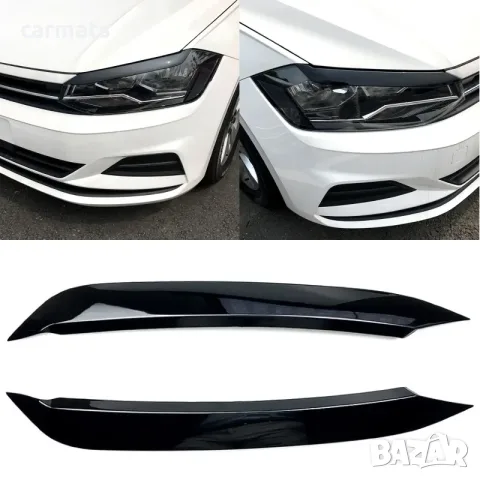 Вежди за фарове за VW Polo (2019+) - черен гланц