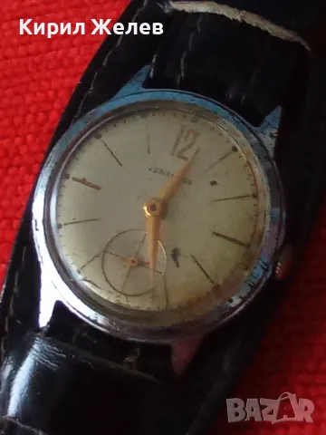 JUNGHANS SHOCKPROOF Стар НЕМСКИ РЯДЪК ВИНТИДЖ МЕХАНИЧЕН ЧАСОВНИК ЮНГХАНС РЕТРО КАИШКА Ест КОЖА 29335, снимка 17 - Антикварни и старинни предмети - 37399957