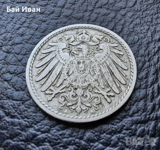 Стара монета 5 пфенига 1908 г. буква А - Германия - топ цена !, снимка 2 - Нумизматика и бонистика - 39767248