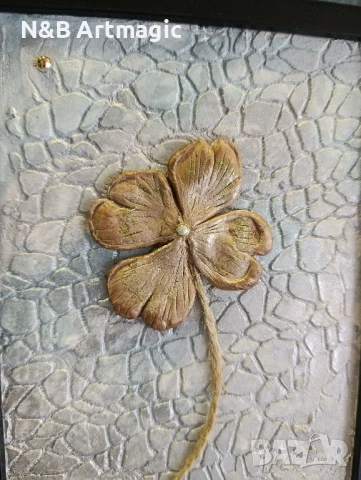  скулптурно рисуване четирилистна детелина , снимка 2 - Картини - 50963553