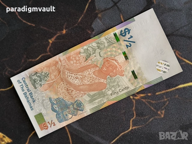 Банкнота - Бахами - 1/2 (половин) долар UNC | 2019г., снимка 2 - Нумизматика и бонистика - 53663239