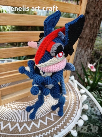 Покемон Аш- Гренинджа / плетена играчка Pokemon Ash-Greninja , снимка 4 - Колекции - 52675771