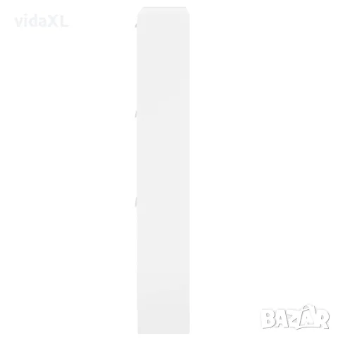 vidaXL Шкаф за обувки, бял гланц, 59x17x108 см, инженерно дърво, снимка 7 - Шкафове - 56147104