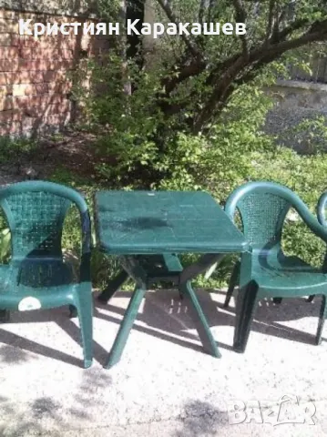 Градински комплект - маса и 2 стола, снимка 1