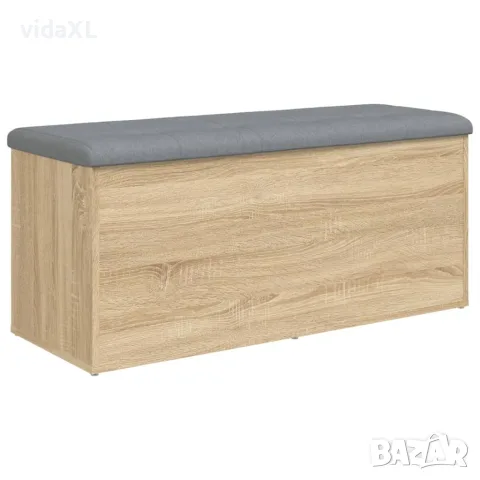 vidaXL Пейка за съхранение, дъб сонома, 102x42x45 см, инженерно дърво, снимка 6 - Маси - 56148131