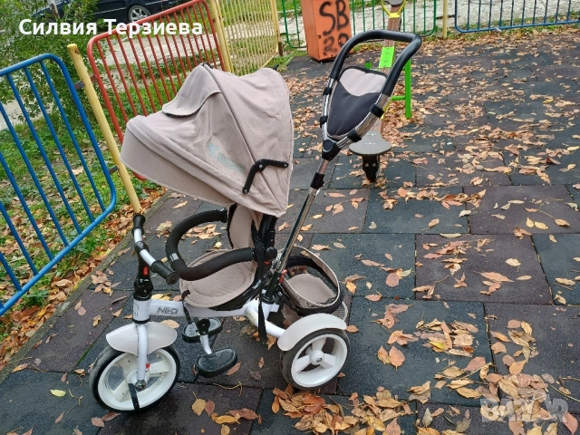 Триколка Lorelli - Neo, Ivory, с въздушни гуми, бежова, снимка 9 - Детски велосипеди, триколки и коли - 52212931